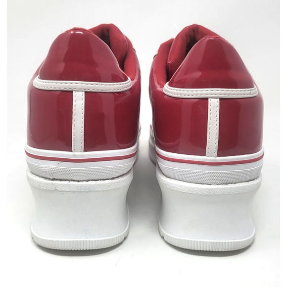 Skechers Heartbeats Y2K Chunky Heel Platform Sneakers Red Women's 10 74362 - Picture 8 of 10